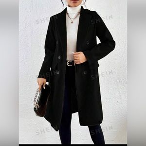 New Women’s black trench coat from SHEIN in size large.